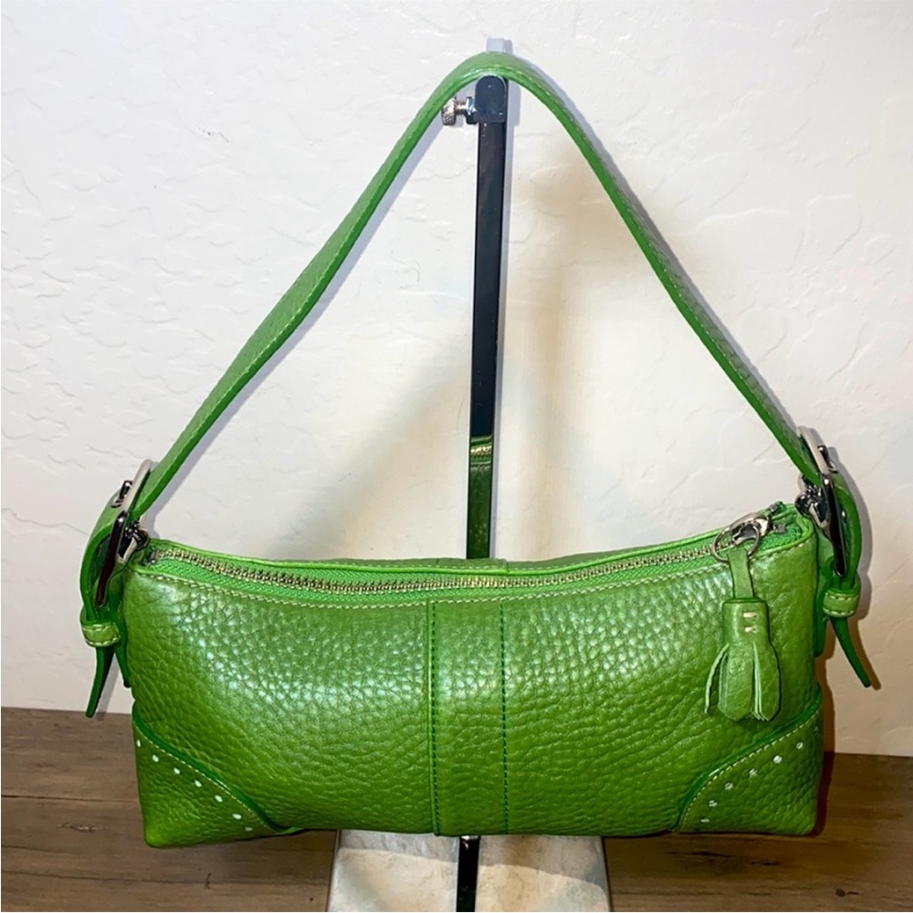 COACH Vintage Y2K Hampton Demi Leather Small Green Shoulder Bag Purse 5052 - Picture 2 of 9